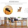 Wooden and Steel Dog Gate for Small/Medium Size Dogs with 6 Folding Panels, 432x36x70cm