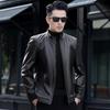 Men's Top-Grain Leather Stand Collar Jacket