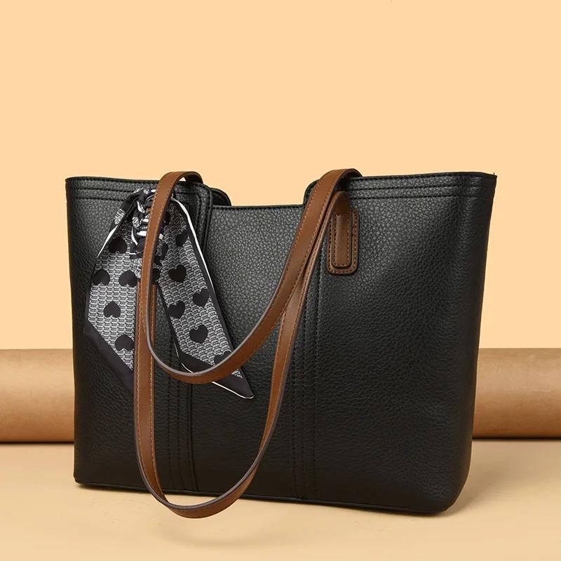 High Quality Women's Designer Solid Color Luxury Shoulder Leather Bags for Women High Capacity