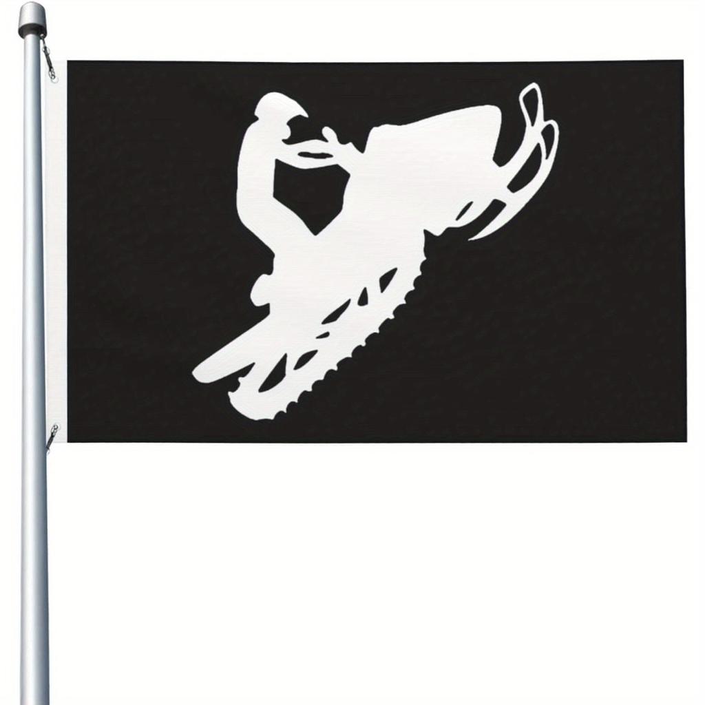 1pc Multi-size Optional Snowmobile Flag, Outdoor Decorative Banner, Yard Flag with Metal Ring, Outdoor Decorative Flag