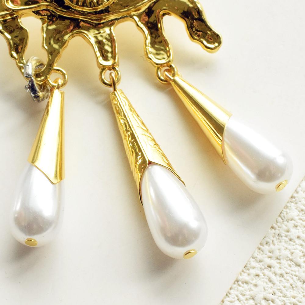 Винтажные Серьги-Подвески с Глазами из Металлического Сплава с Позолотой и Каплевидным Элементом для Женщин, Бижутерия, Аксессуары для Модного Показа, Заявление