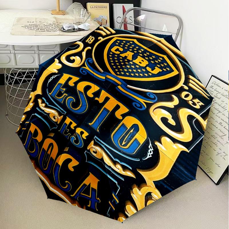 Boca Juniors Crest Umbrella Folding umbrella, automatic umbrella 8-Frame for Travel, camping Use Gift for Halloween Christmas