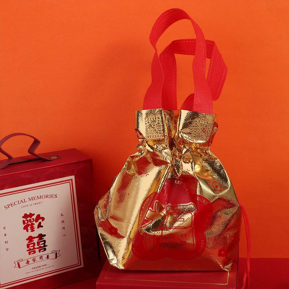 Eco-Friendly Drawstring Gift Bag Fu Character Goody Bag Wedding Gift Candy Bag Lunar New Year