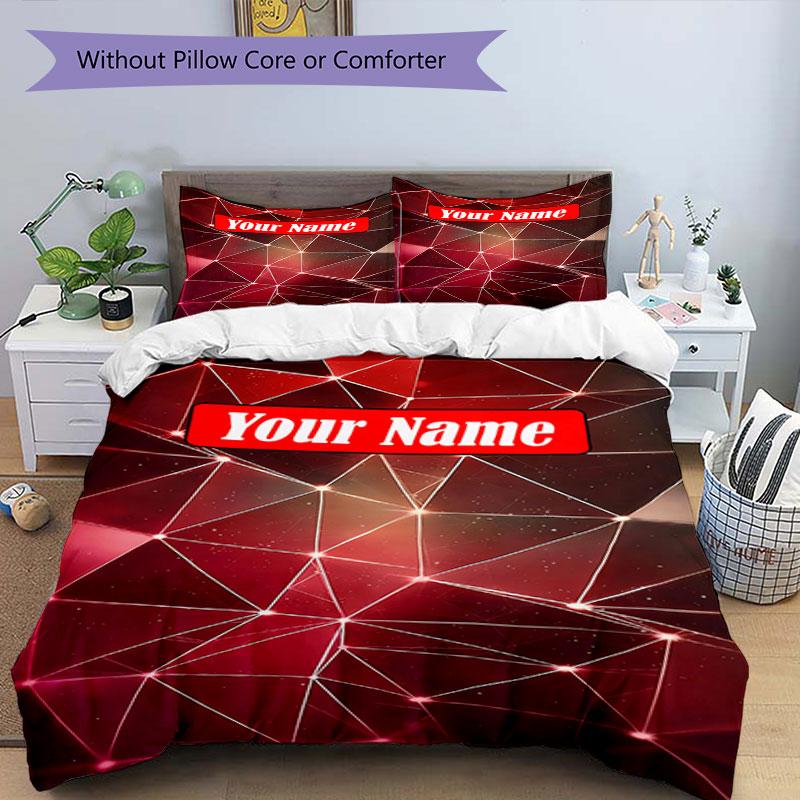3PC Custom Name Network Stars" Bedding Set Duvet Cover Closure Includes 1 Duvet Cover & 2 Pillowcases for Bedroom