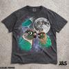 Three Turquoise Conure Moon Tshirt, Vintage 90s Parrot Graphic Tee, Comfort Colors Bird Lover Gift, Celestial Pet Bird Shirt