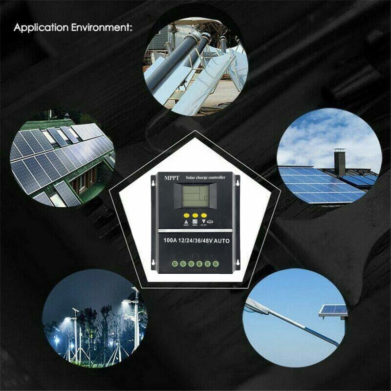 100A MPPT/PWM солнечный контроллер заряда 12 В/24 В/36 В/48 В автоматический контроллер двойной USB