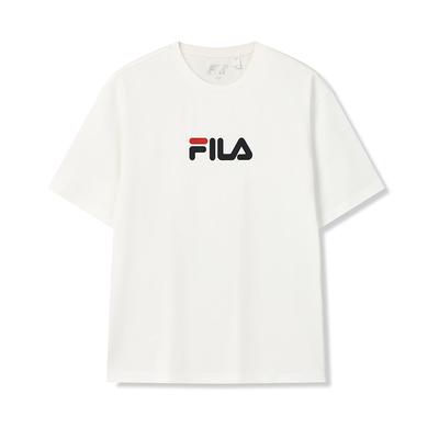Fila Оригинальная Цветная Простая Классическая Ретро Логотип Спортивная Повседневная Свободная Футболка с Коротким Рукавом Унисекс Топы F51U619102FWT