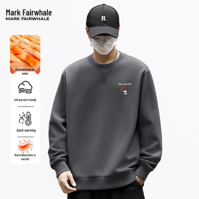 Mark Hua Fei Men's Fleece-Lined Crew Neck Sweatshirt