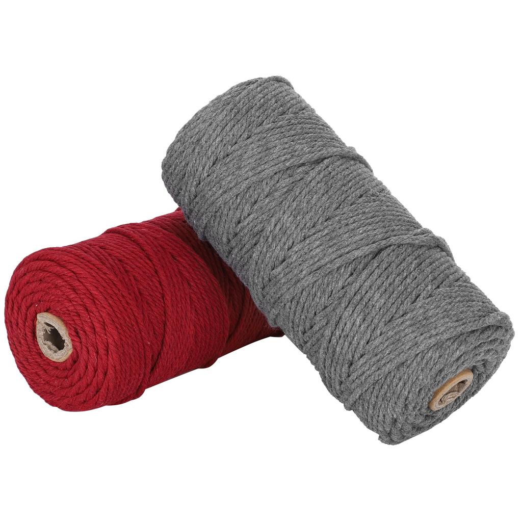 2 шт. 100 метров хлопковой пряжи метров вязальной веревки плетеной макраме рукоделие ручная работа DIY