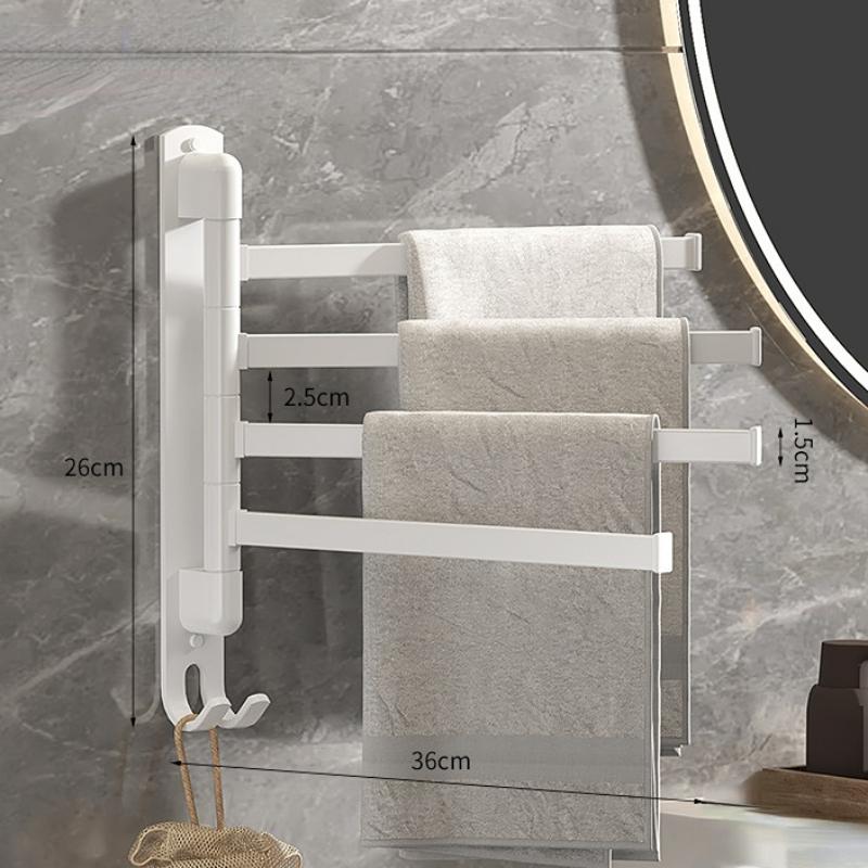 Вращающаяся вешалка для полотенец в ванной комнате, 36 см, 2/3/4 шт., бесплатная перфорация, многобарная сушилка, алюминиевый вешалка для полотенец, вешалка для ванной комнаты, вешалка для общежития, кухонная вешалка для полотенец