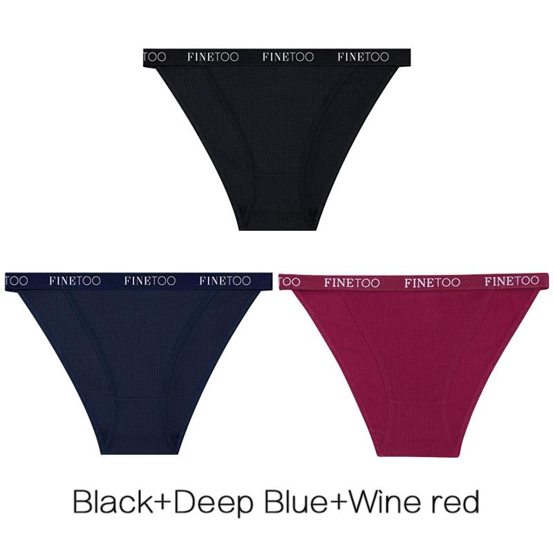 FINETOO 3 шт./компл. женские хлопковые трусики с низкой посадкой, женское удобное нижнее белье, вафельные трусы с поясом и надписью, трусы, новое нижнее белье
