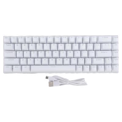 68-клавишная проводная механическая клавиатура с RGB-подсветкой и синими переключателями, компактная эргономичная игровая клавиатура (60%).