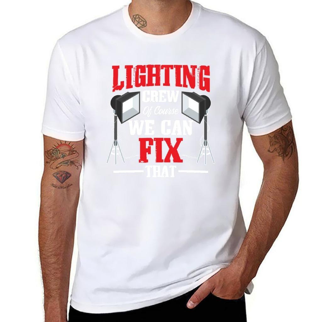 Lighting Crew Of Course We Can Fix That Unisex WoUnisex TShirt Basic Solid Color Short Sleeve TShirt