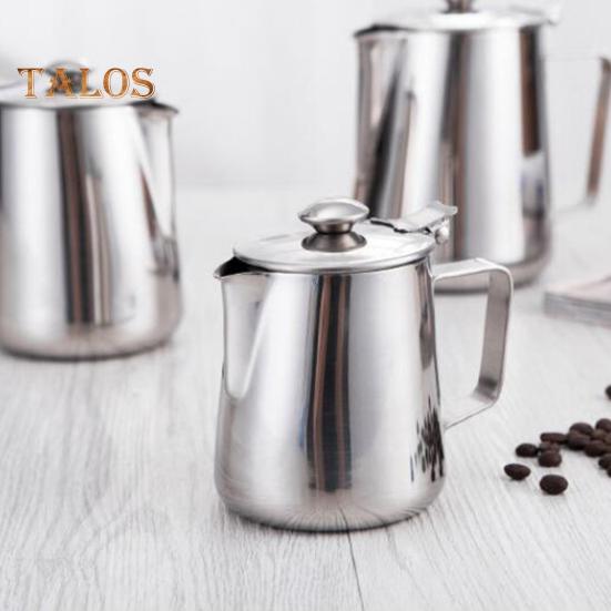 Кувшин для вспенивания кофе с крышкой, можно мыть в посудомоечной машине, портативный, прочный, с хорошим захватом, кувшин для вспенивания кофе, принадлежности для бара