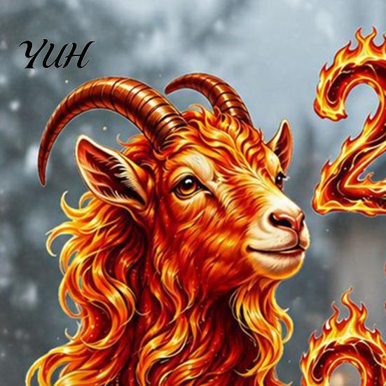 Новогодние украшения 2027 года: Наклейка на окно «Коза», Стикер-украшение «Символы Лунного Зодиака» на стекло, Декор двери в стиле «Пламя» для дома и магазина
