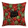 2D Printed Throw Cushion Case Deer Xmas Tree Pillowslip Santa Pillow Cover  Couch Decor