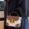 French Handbag Ladies Handbag Small Square Bag Retro Fashion Shoulder Bag Hundreds of Commuter Women's Bag PU Material