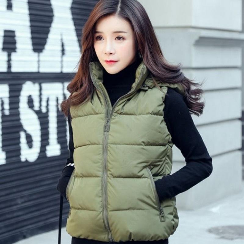 Осенне-зимний женский хлопковый жилет короткий корейский стиль тонкий пуховик хлопковая спинка