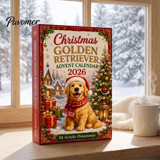Collectible Dog Figurines Advent Calendar, 24-Day Christmas Countdown Acrylic Ornament Set with Holiday Decoration Mini Figures, Tree Hanging