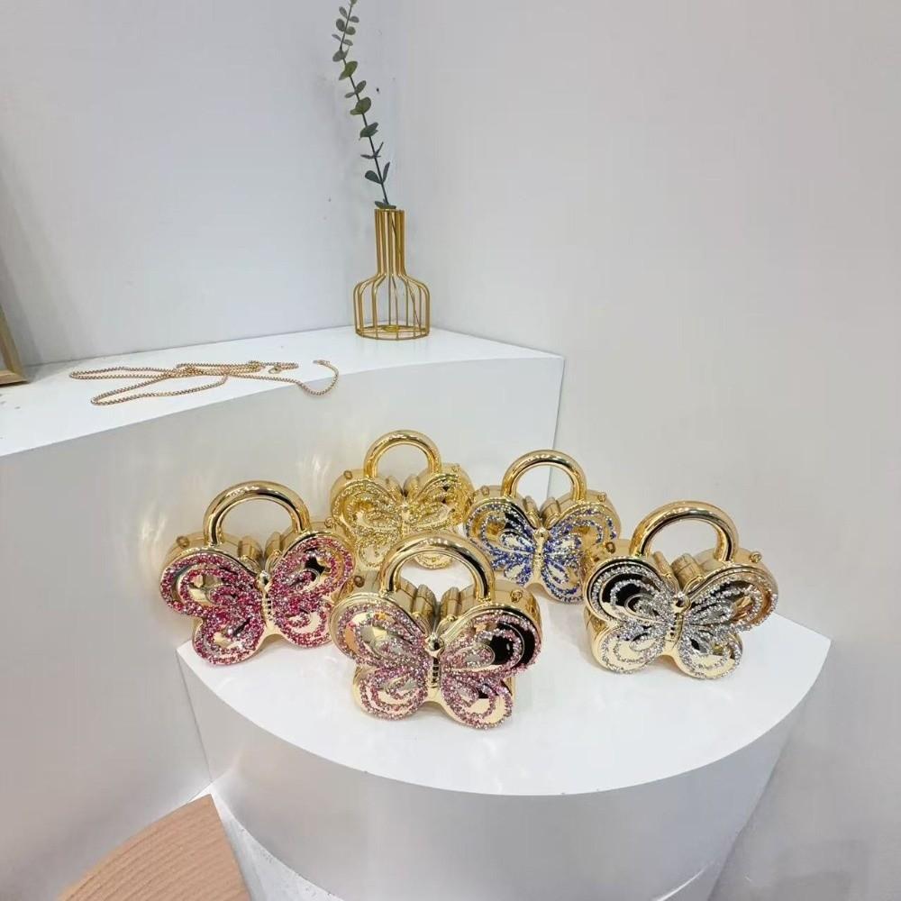 Shoulder Bags Butterfly Shape Butterfly Acrylic Bag Personalized Simple Design Crossbody Bag Funny Shape Shiny Party Bag Wedding