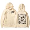 Любовь как Иисус весна и осень мода свободный принтованный воротник сзади плюс бархатный свитер с капюшоном женский студенческий дизайн универсальный