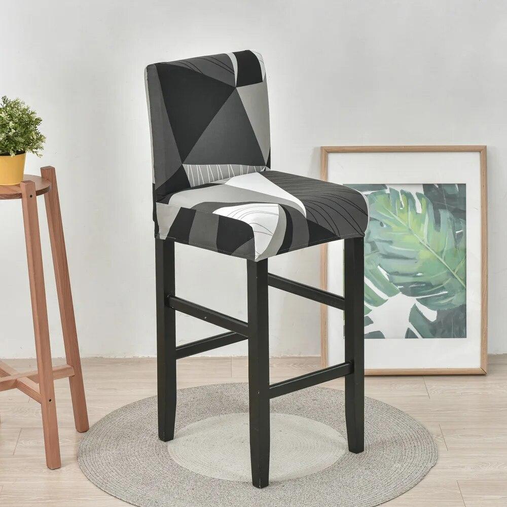 Эластичный чехол на стул для барного стула, чехол на сиденье для дома, столовой, бара, геометрический стиль, декор для ресторана, отеля, легко моющийся чехол