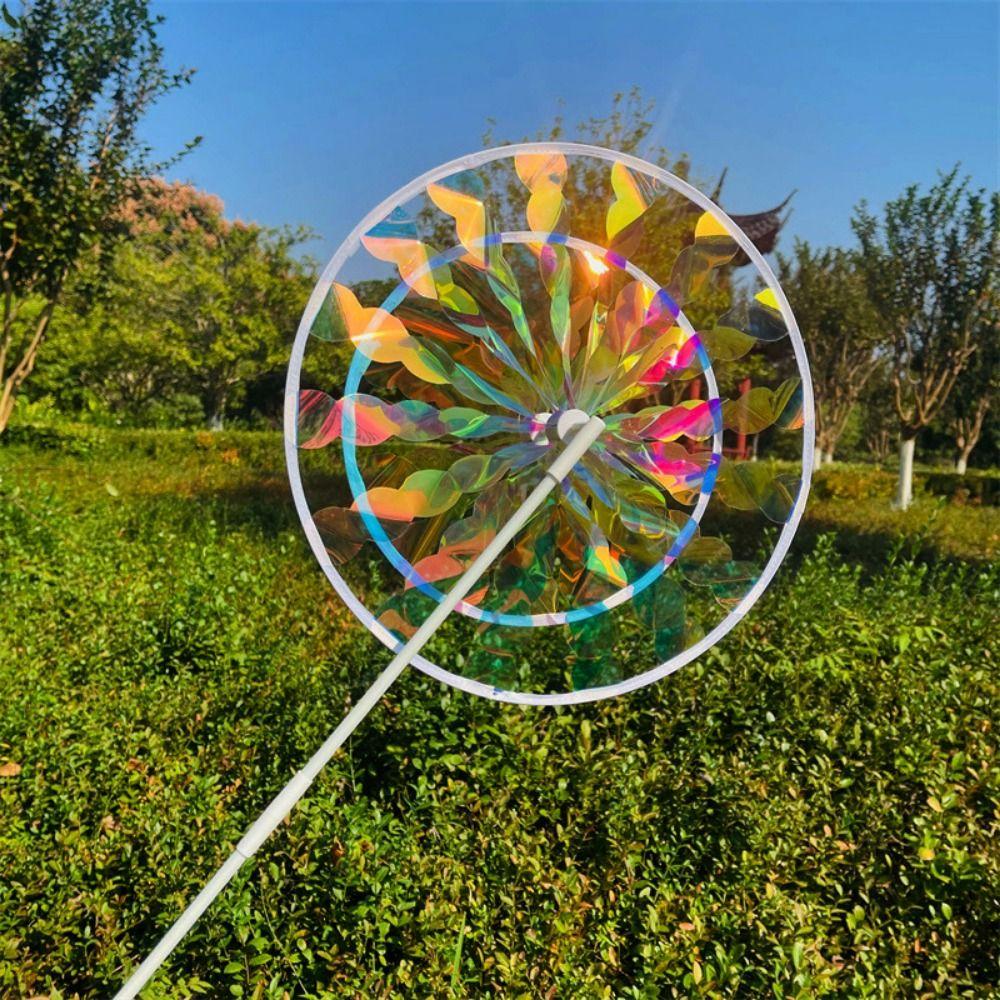 Разноцветные лазерные пленки, ослепительные, ветряк, двухслойный ПВХ, вращающаяся вертушка, меняющая цвет, яркая