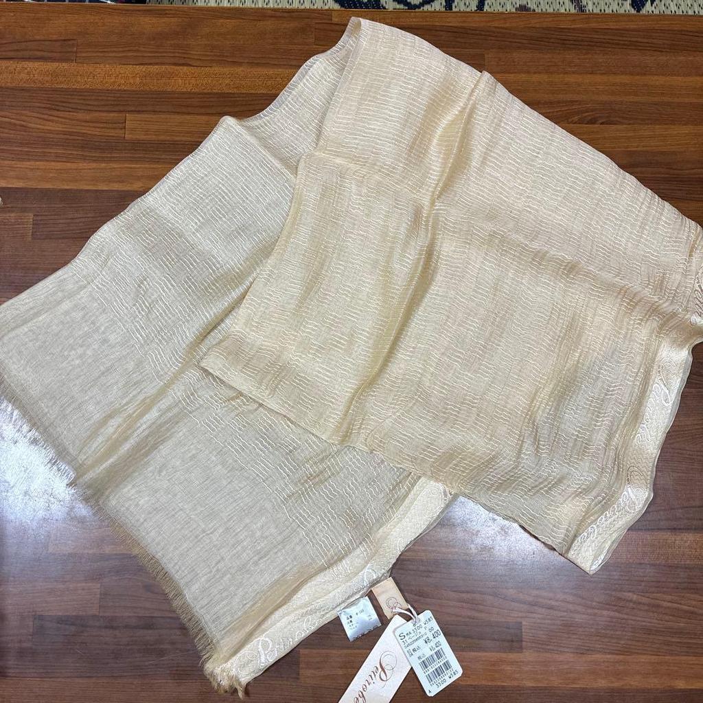 Б/у [Новый с бирками] Petit Robe Шелковая смесовая шаль Yamadaya Бежевый Оригинальная цена 8400 йен