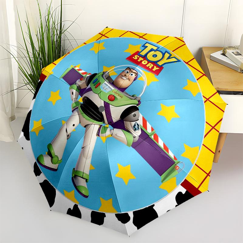 Toy Story,Buzz Lightyear Automatic Opening and Closing Umbrella - 8-rib Reinforced Folding Design, Lightweight and Portable, Suitable for Da