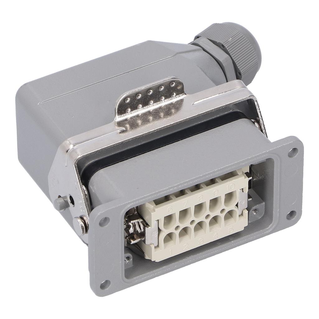 Сверхмощные разъемы Водонепроницаемый авиационный штекер 10 контактов Боковой вывод Промышленные средства управления