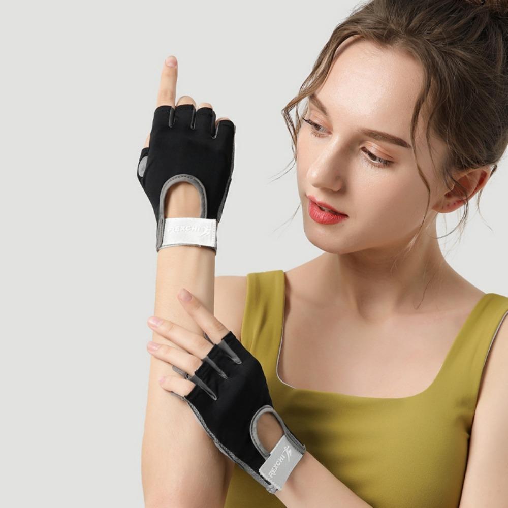 1 Pair Gym Breathable Bodybuilding Non-slip Fitness Gloves Half Finger Gloves Cycling Gloves
