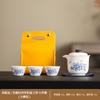 Business car express passenger suet jade travel tea set wisteria flower tea pot enterprise souvenir