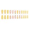 Square Press On Nails Flower Fake Nails Stick On Nails In 12 Sizes 24 Pcs French Nails Tips for DIY Nail Art Decorations