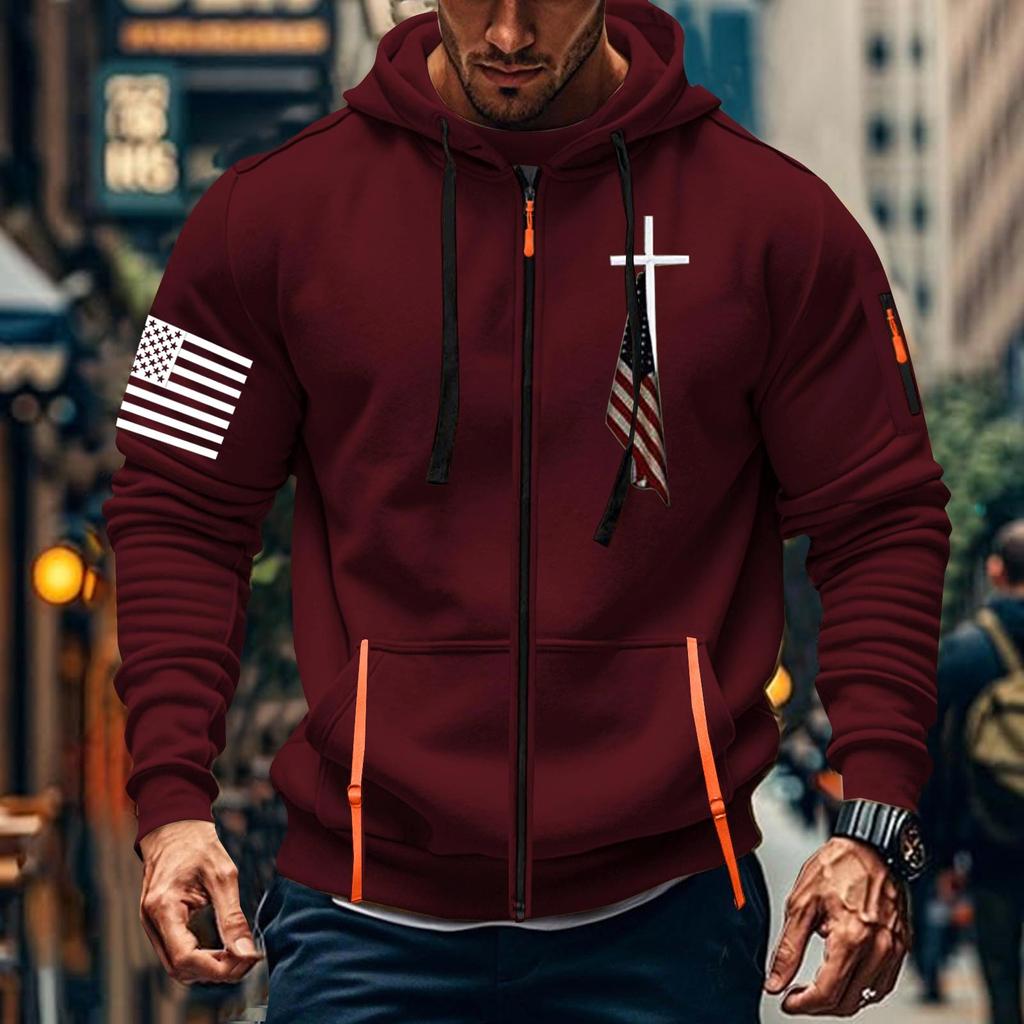 Мужская спортивная повседневная толстовка с капюшоном, кардиган с капюшоном на молнии, многокарманное пальто с капюшоном