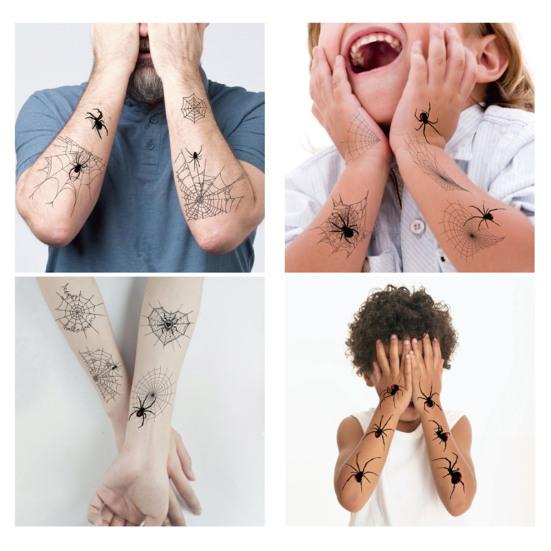 Fake Tattoo Easy To Use Eco-friendly Waterproof Sweat-proof Fun Body Art Tool Lightweight Halloween Spiderweb Body Sticker for Party
