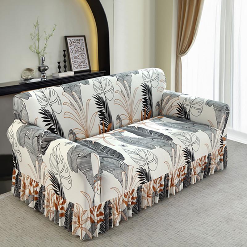 1 шт. эластичный чехол для дивана с принтом и юбкой, чехол для дивана, чехол для мебели, протектор для спальни, офиса, гостиной, домашнего декора
