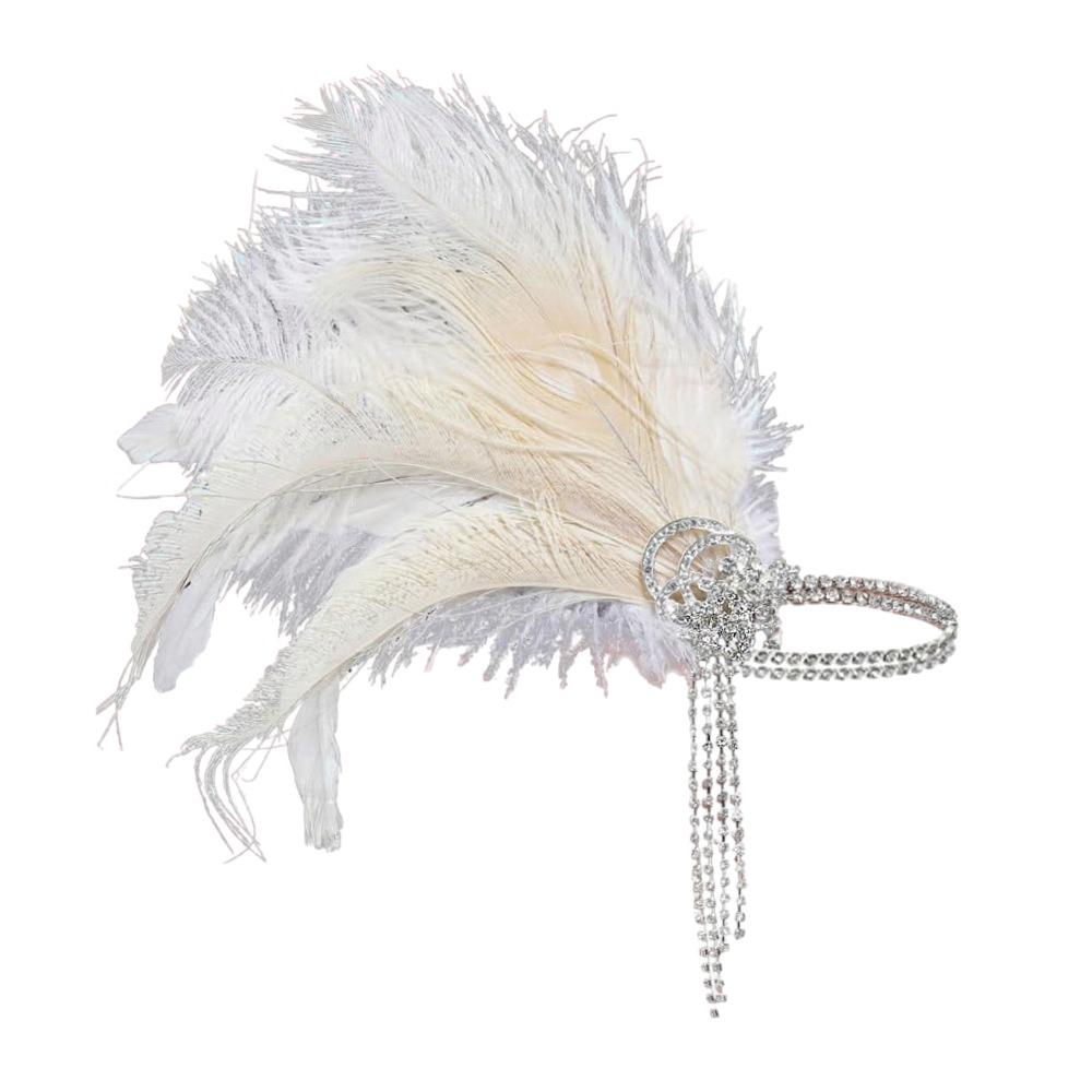 Zircon Tassel Masquerade Hair Band Exquisite Bridal Headdress Feather Headband Stage Performance