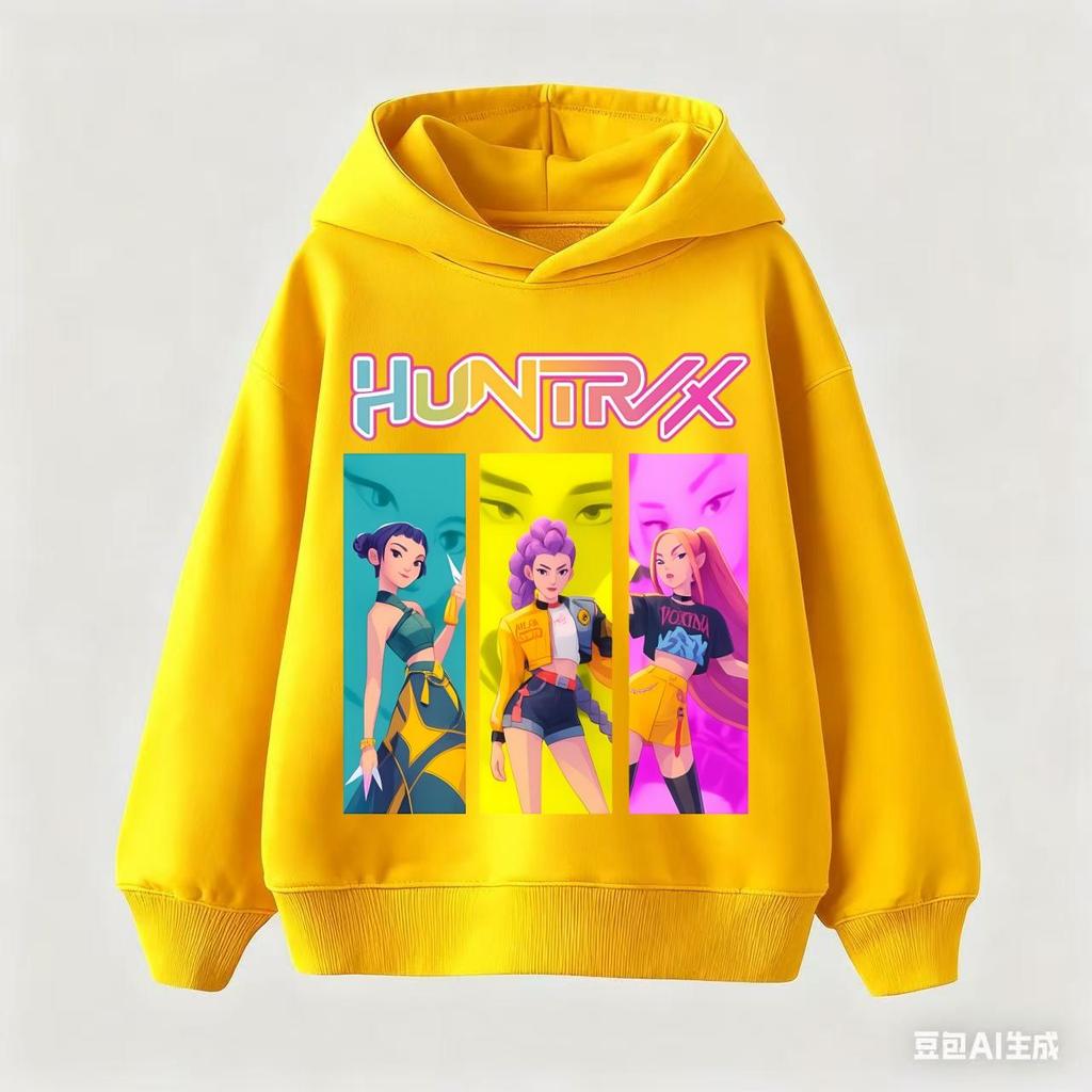 K-pop Толстовки Охотники на демонов Одежда для маленьких девочек и мальчиков Модные повседневные толстовки с капюшоном K-pop Пуловер Охотники на демонов Детские наряды Подарок