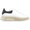 Alexander Mcqueen Кроссовки 'White Black' с прозрачной подошвой, оверсайз, женские 611698WHX989061