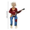Halloween Animated Banjo Skeletons Fall Country Skeleton Musician Playing Banjo Figurine for Thanksgiving Autumn Harvest Decor