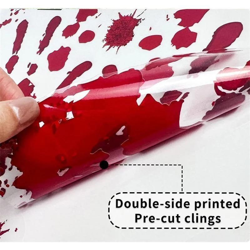 Halloween Window Sticker Bloody Handprint Self-adhesive Decals Footprint Glass Stickers Haunted House Electrostatic Sticker Prop