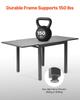 Expandable Outdoor Patio Dining Table, 80-160cm Rectangular Backyard Bistro Tables for 4-6, Aluminum Frame Metal Steel Slat , All-Weather Large