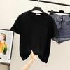 Running casual plus-size sports set, women's five-point pants, short-sleeve summer Korean style loose plus-size printed fashion