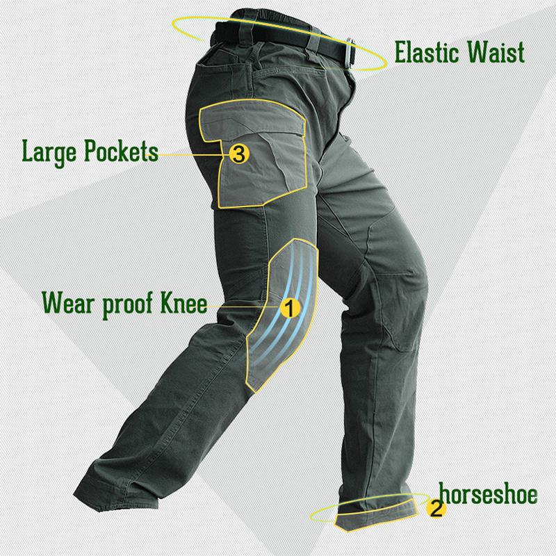 Мужские хлопковые тактические брюки-карго, эластичные уличные военные брюки, повседневные, весна-осень, многокарманные, походные, рабочие, боевые брюки