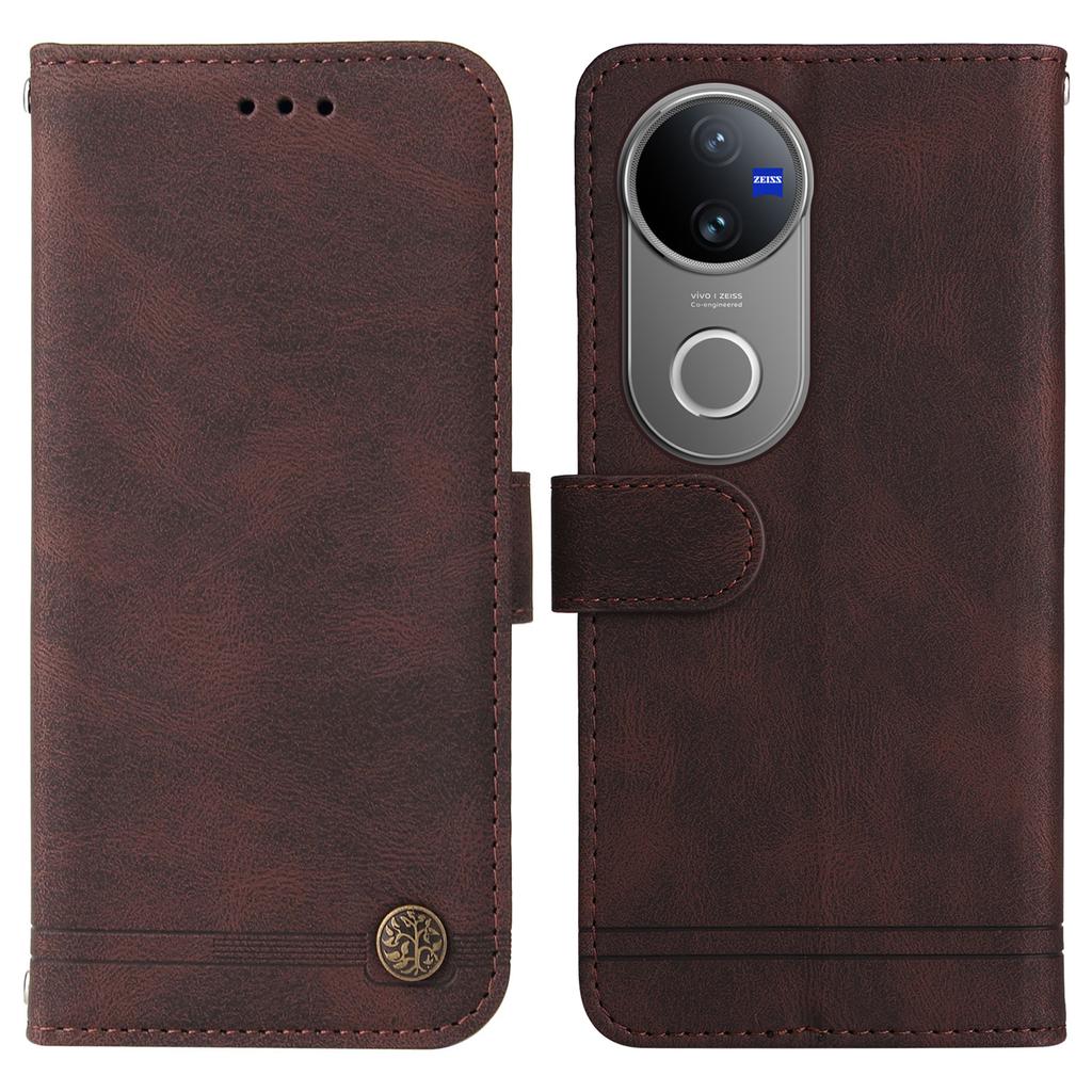 For vivo V50 5G Leather Wallet Cases Skin Touch Phone Cover Stand with Strap