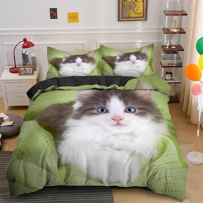 3D Cat пододеяльник комплект Twin Queen King Size милый комплект постельного белья из полиэстера класса люкс для детей девочек взрослых подарок с наволочкой