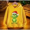 Модные мужские женские худи Рождественский зеленый монстр принт пуловер топ мультяшная повседневная толстовка детские худи одежда с длинным рукавом