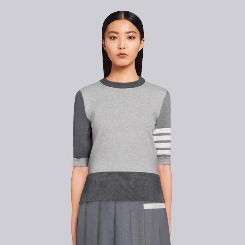 TB Short-sleeved Women's Spring and Summer Knitted Round Neck T-shirt