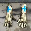 Medieval Hand Gloves Knight Gauntlet Gloves Golden Finish Gauge Fully Wearable