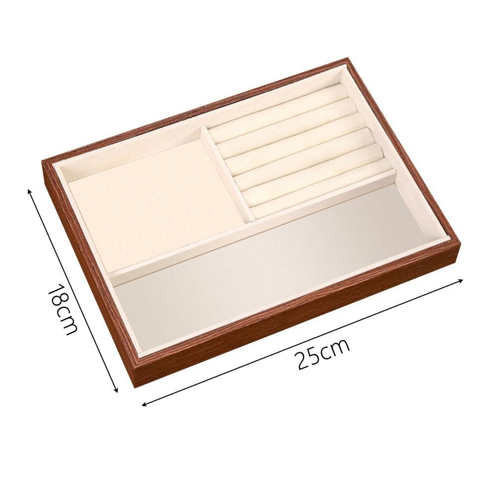 Small Size Wood Grain Jewelry Tray Walnut Wood Stackable Jewelry Boxes Jewelry Packaging